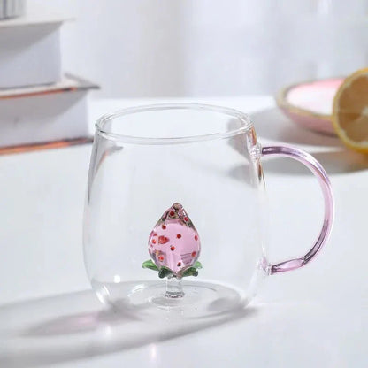 Terra – Tasse en Verre Borosilicate avec Motif Animal 3D Ludique et Élégant